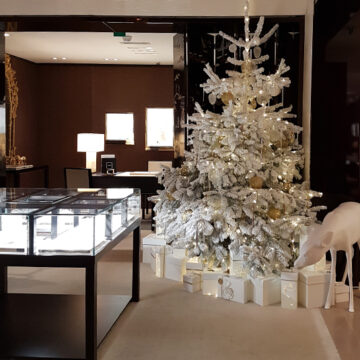 décoration de noël des magasins chanel joaillerie. Création Marjorie colas